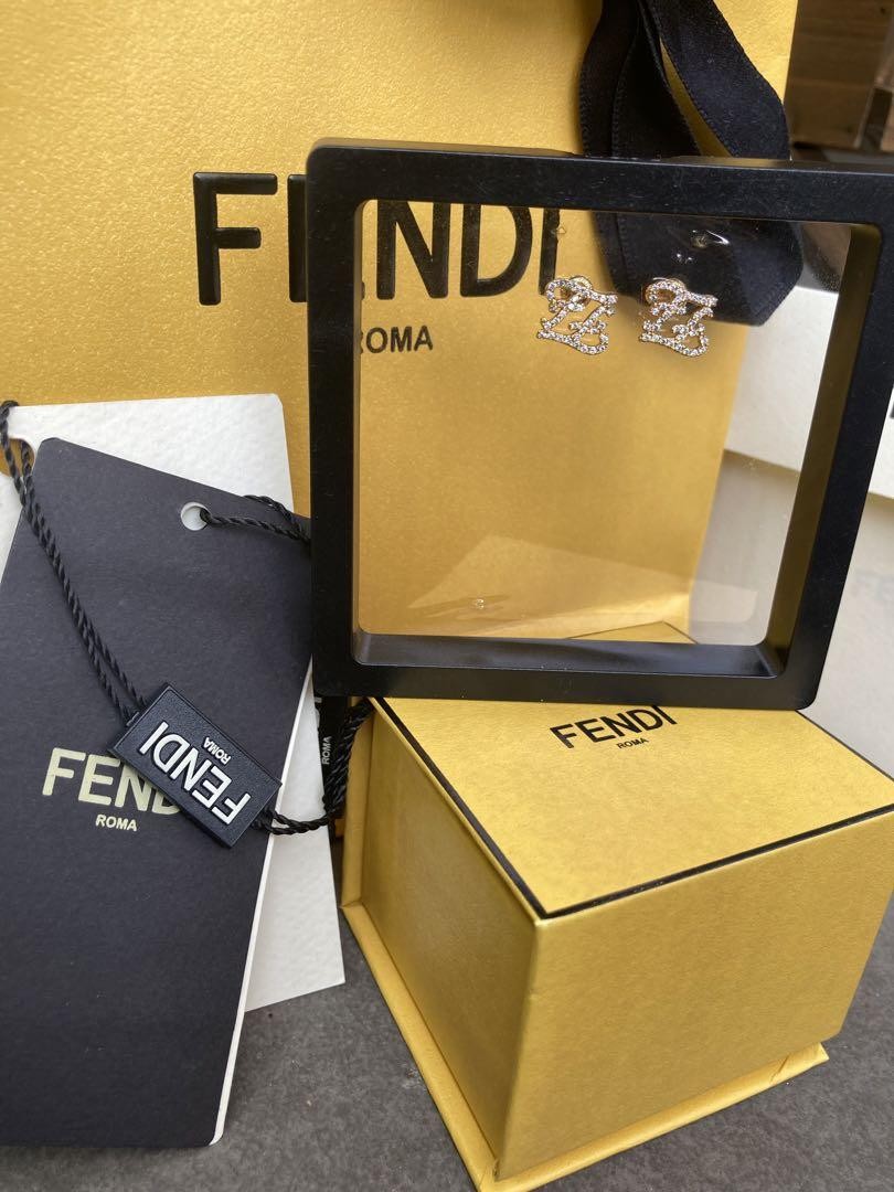 FENDI Earrings Gold Women Accessory Authentic