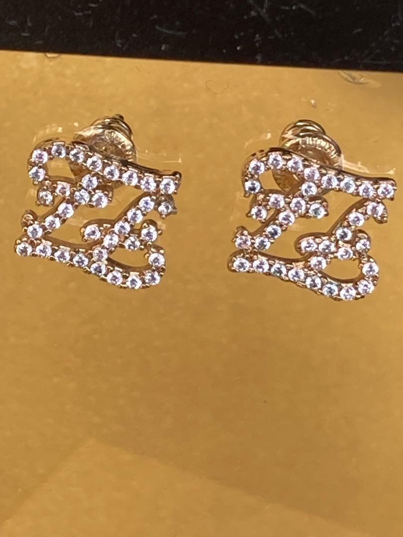 FENDI Earrings Gold Women Accessory Authentic