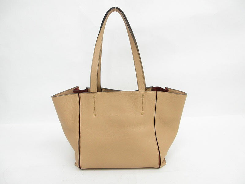 Chloe Hand Bag Tote Purse Leather Beige Authentic