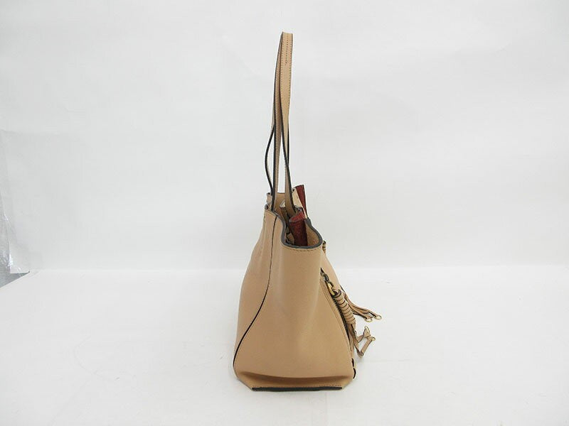 Chloe Hand Bag Tote Purse Leather Beige Authentic
