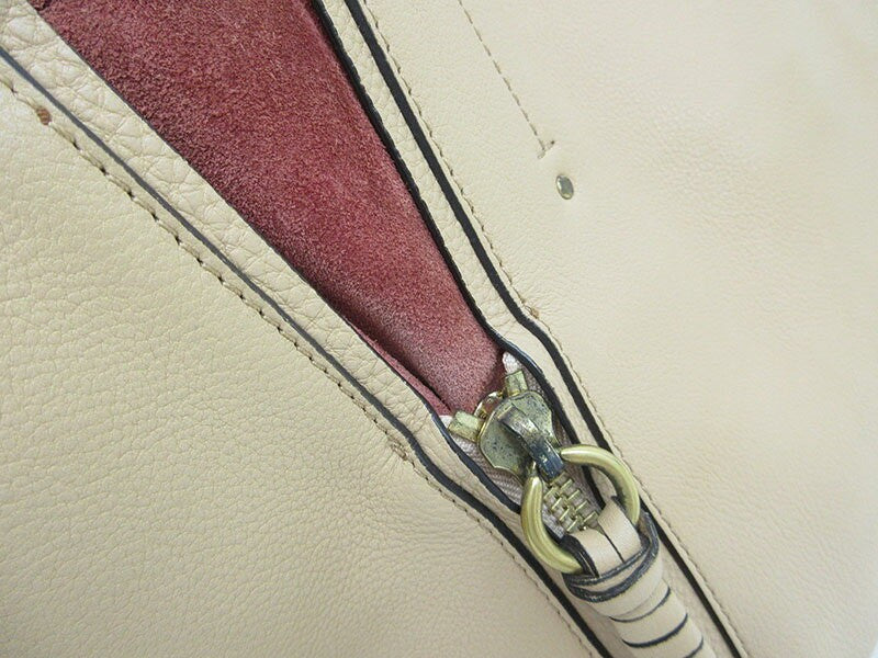 Chloe Hand Bag Tote Purse Leather Beige Authentic