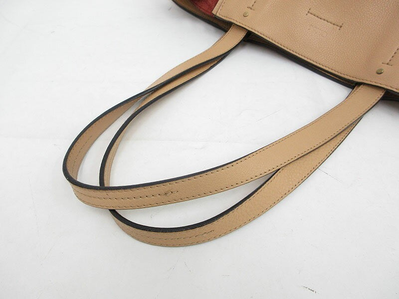 Chloe Hand Bag Tote Purse Leather Beige Authentic