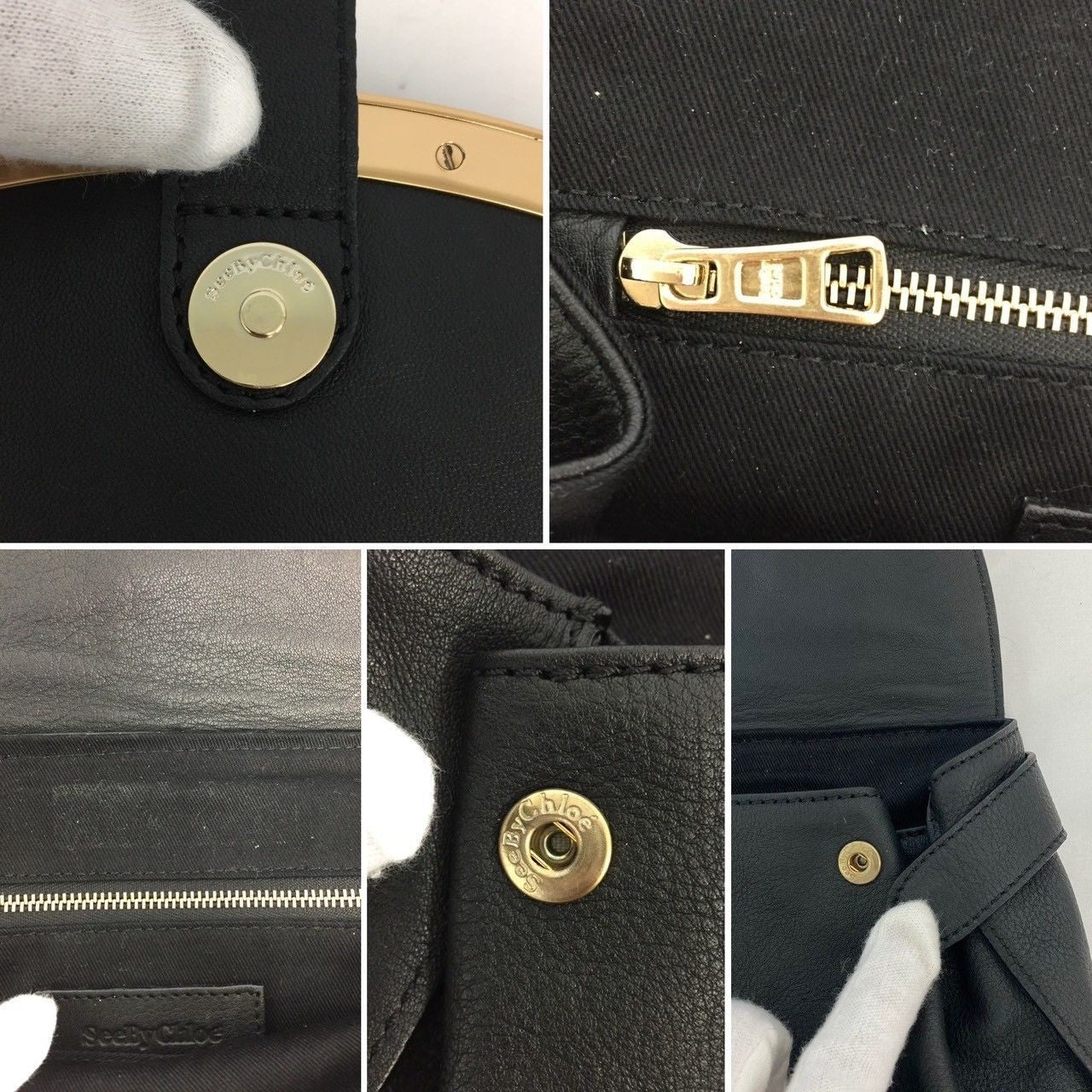 Chloe Shoulder Bag Purse Leather Black Authentic