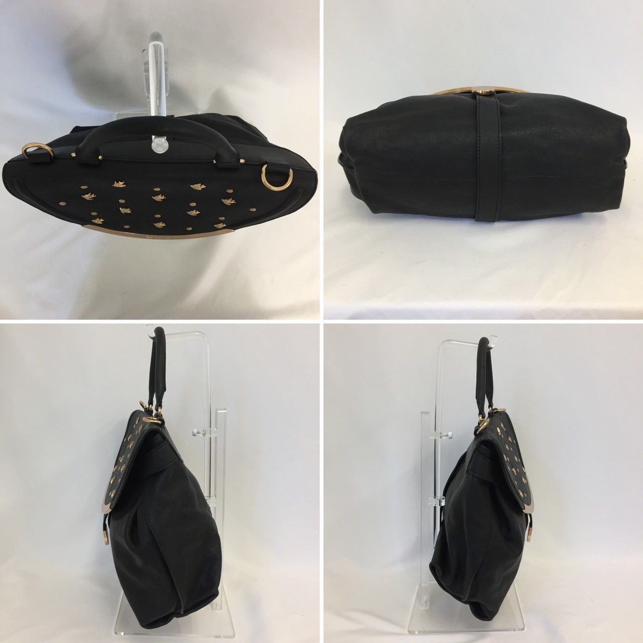 Chloe Shoulder Bag Purse Leather Black Authentic