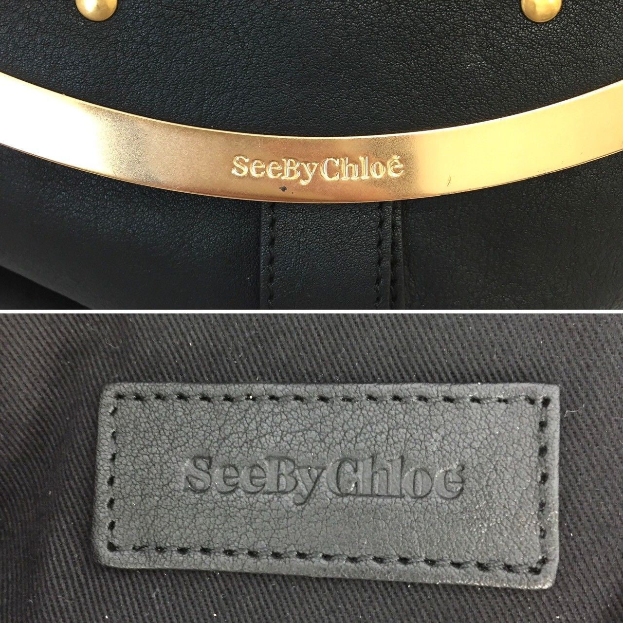Chloe Shoulder Bag Purse Leather Black Authentic