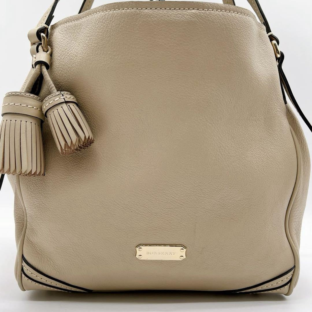 BURBERRY Shoulder Bag Purse Nova Check Leather Authentic