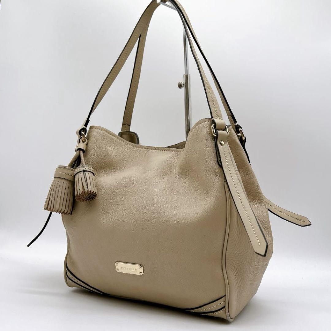 BURBERRY Shoulder Bag Purse Nova Check Leather Authentic
