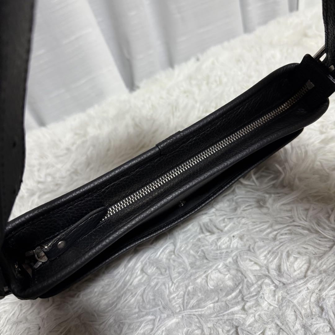 BURBERRY Shoulder Bag Purse Nova Check Leather Black Authentic