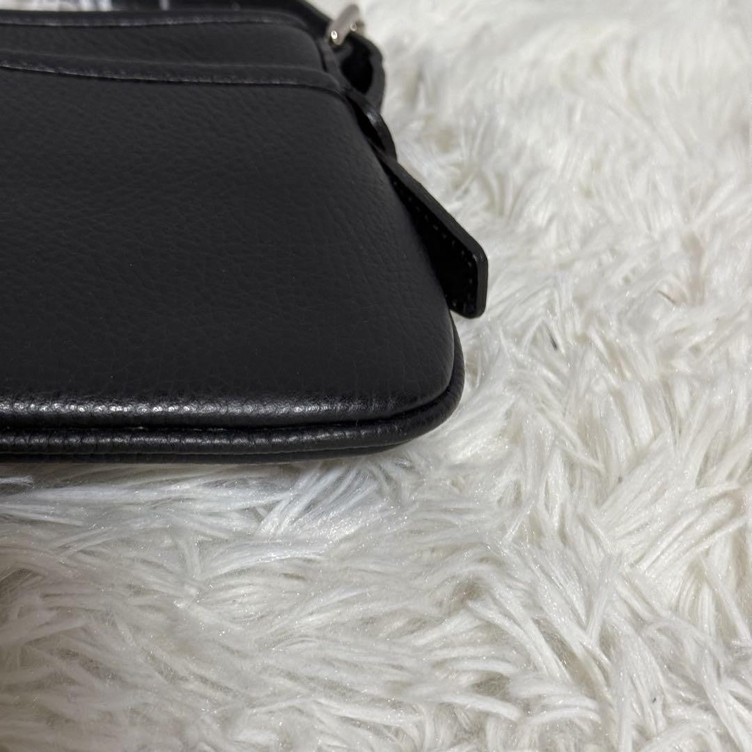BURBERRY Shoulder Bag Purse Nova Check Leather Black Authentic