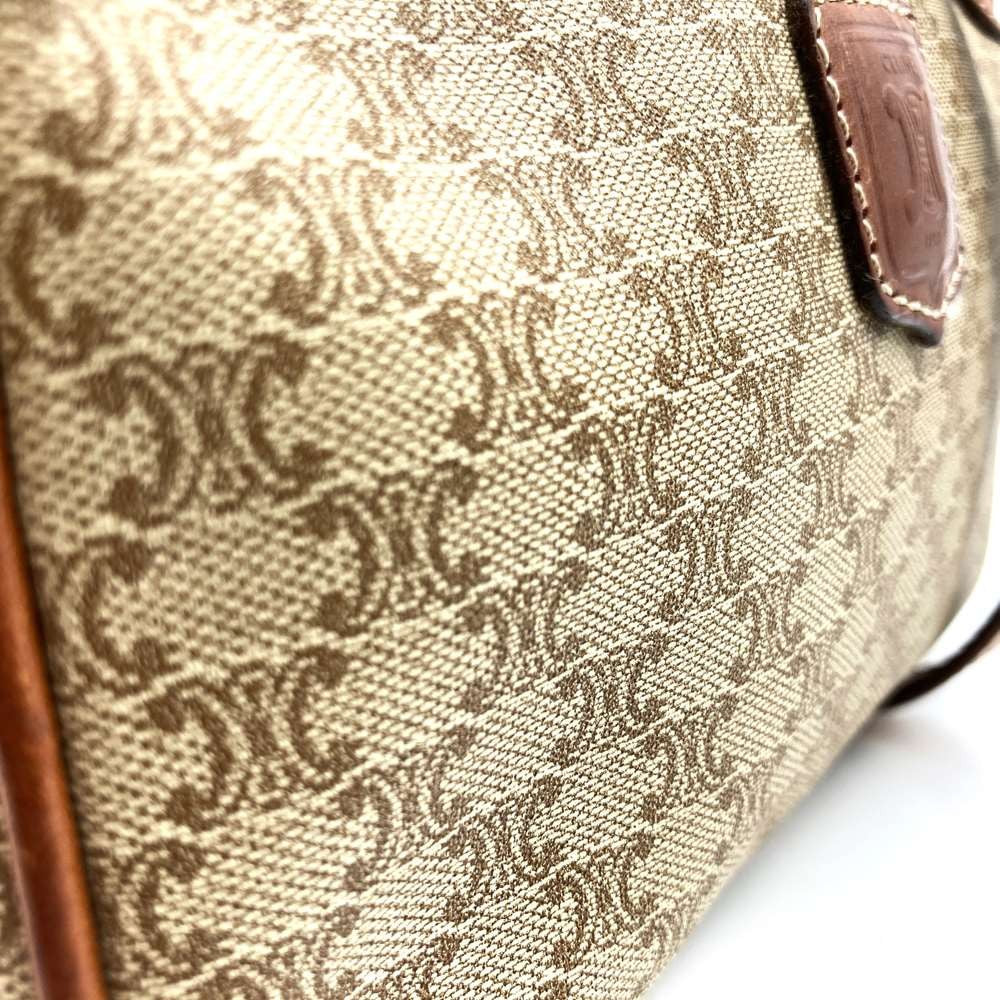 CELINE Shoulder Bag Purse Macadam PVC Leather Beige Authentic