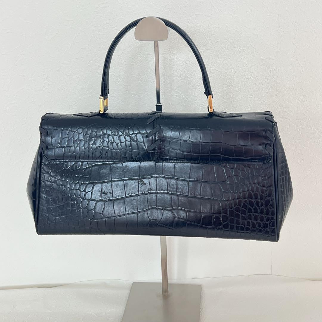 Saint Laurent Hand Bag Tote Purse Leather Black Authentic