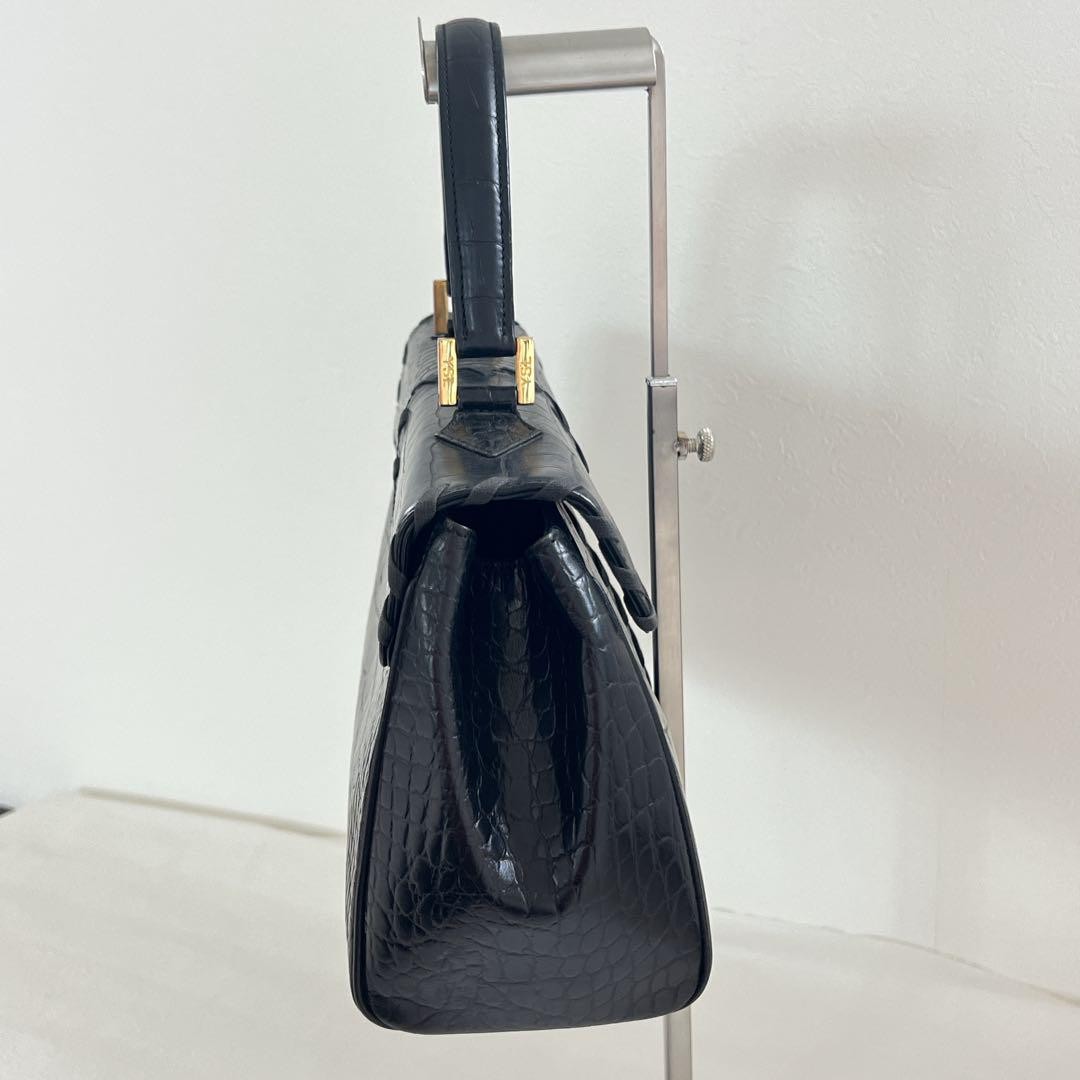 Saint Laurent Hand Bag Tote Purse Leather Black Authentic