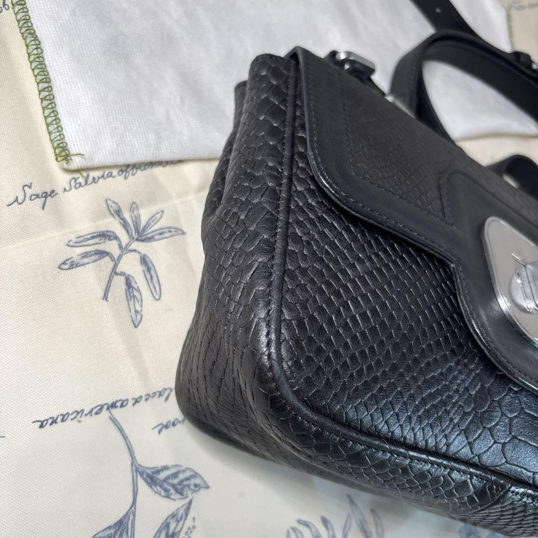 Longchamp Shoulder Bag Purse Black Authentic