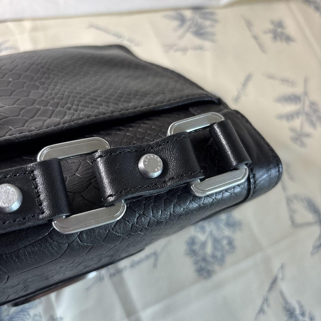 Longchamp Shoulder Bag Purse Black Authentic