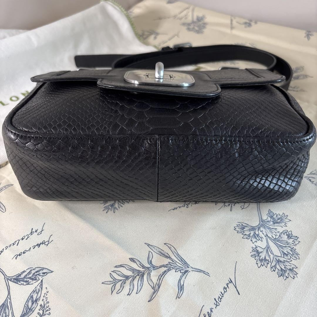 Longchamp Shoulder Bag Purse Black Authentic