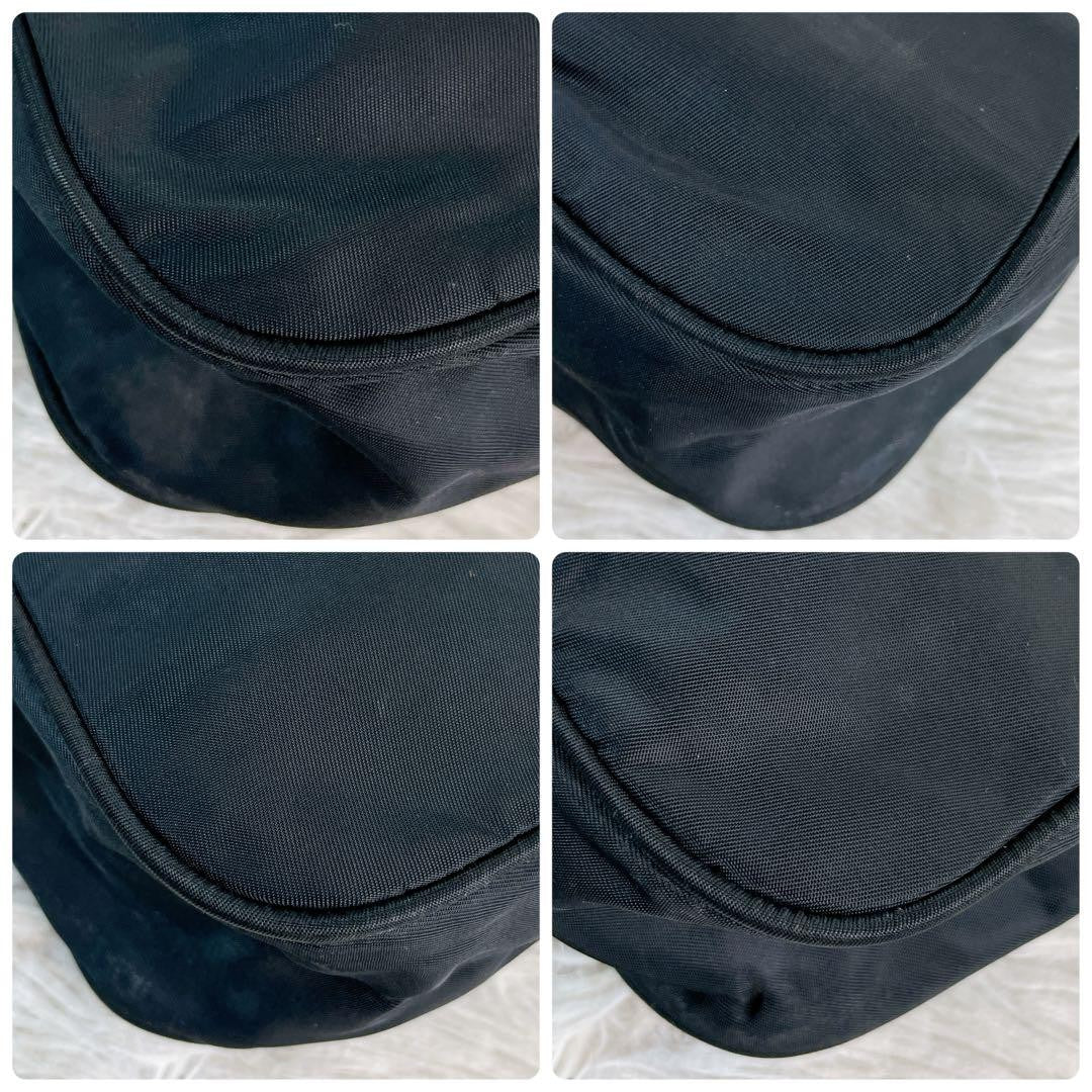 PRADA Hand Bag Tote Purse Logo Nylon Black Authentic