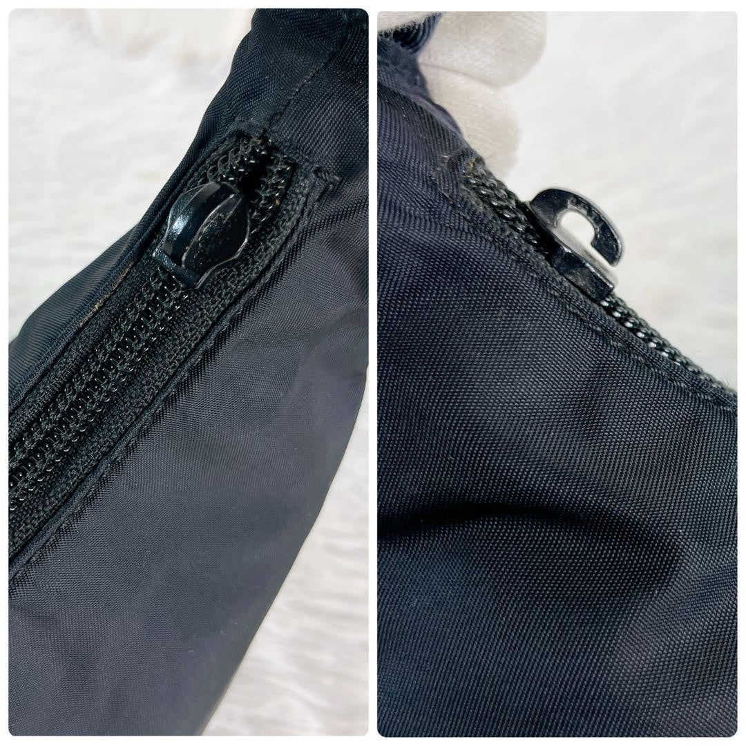 PRADA Hand Bag Tote Purse Logo Nylon Black Authentic