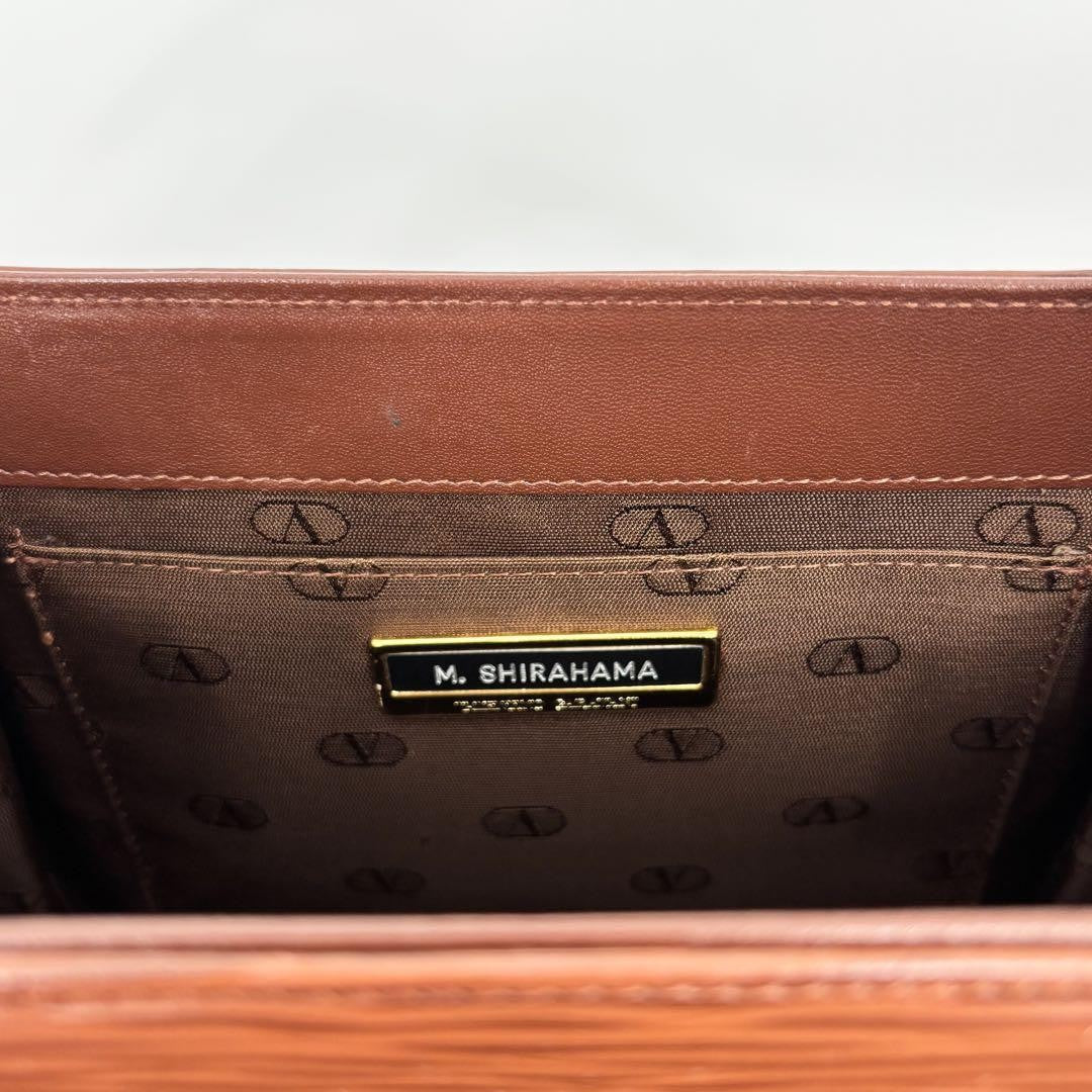 Valentino Garavani Hand Bag Tote Purse Logo Leather Brown Authentic