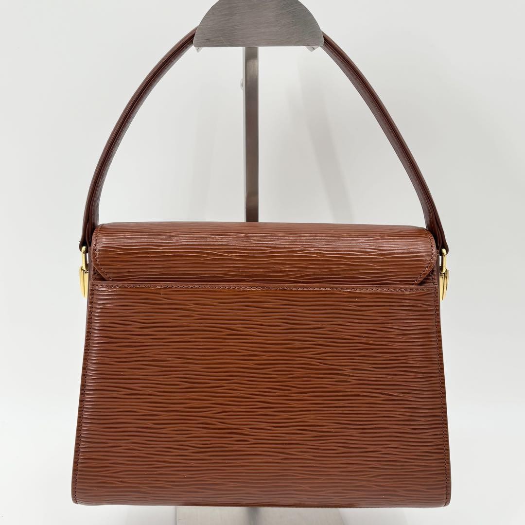 Valentino Garavani Hand Bag Tote Purse Logo Leather Brown Authentic