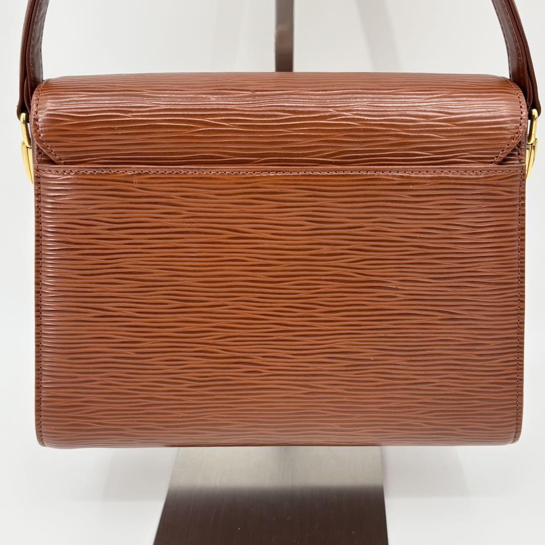 Valentino Garavani Hand Bag Tote Purse Logo Leather Brown Authentic