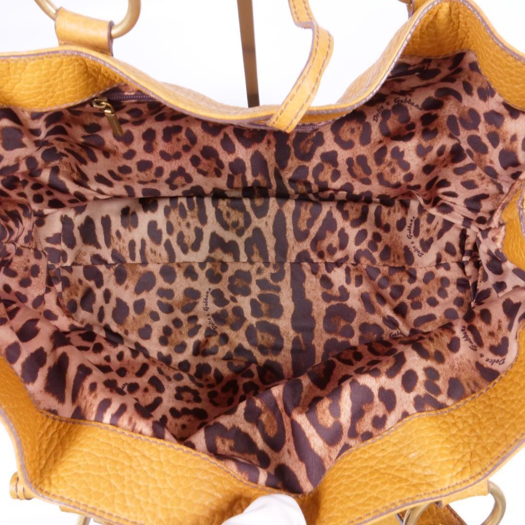 Dolce & Gabbana Shoulder Bag Purse Leopard Leather Brown Authentic