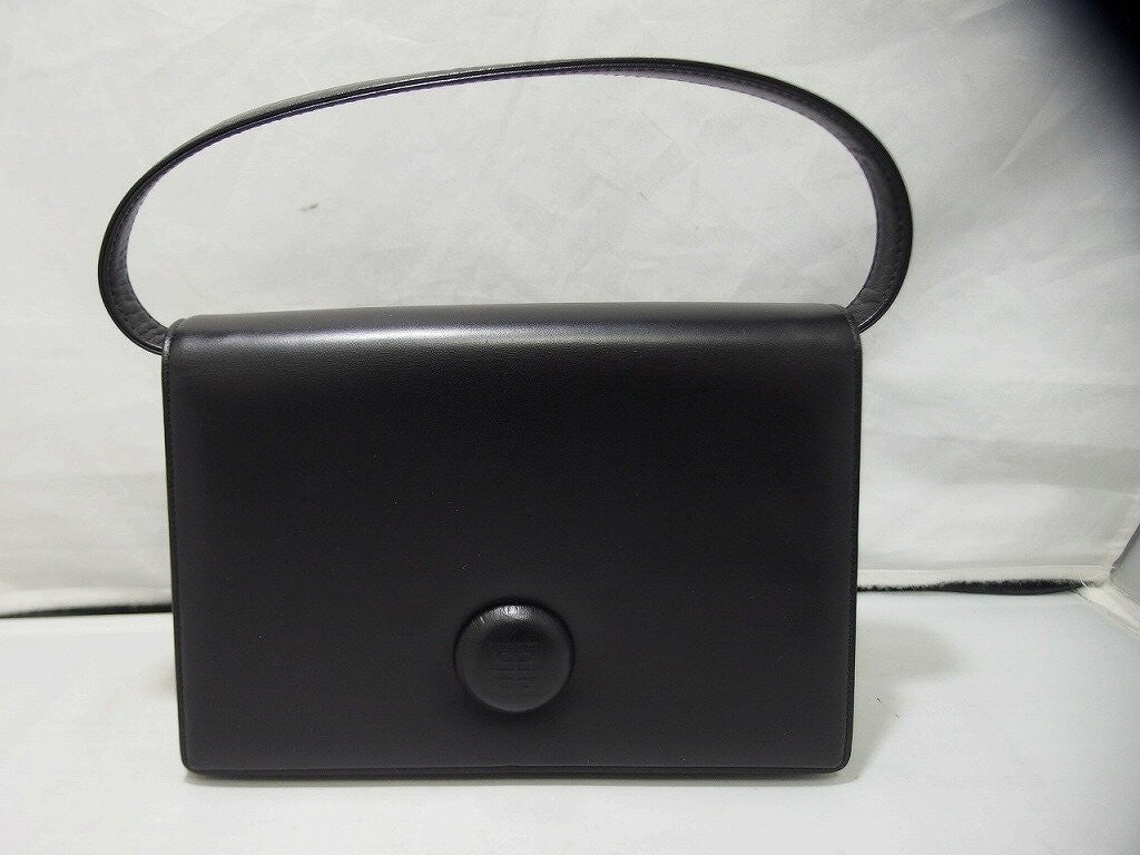 GIVENCHY Hand Bag Tote Purse Leather Black Authentic