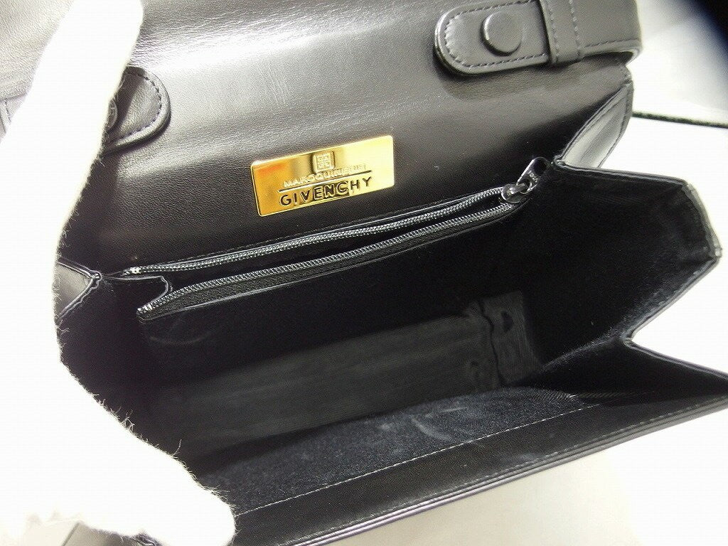 GIVENCHY Hand Bag Tote Purse Leather Black Authentic