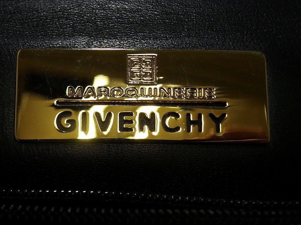 GIVENCHY Hand Bag Tote Purse Leather Black Authentic