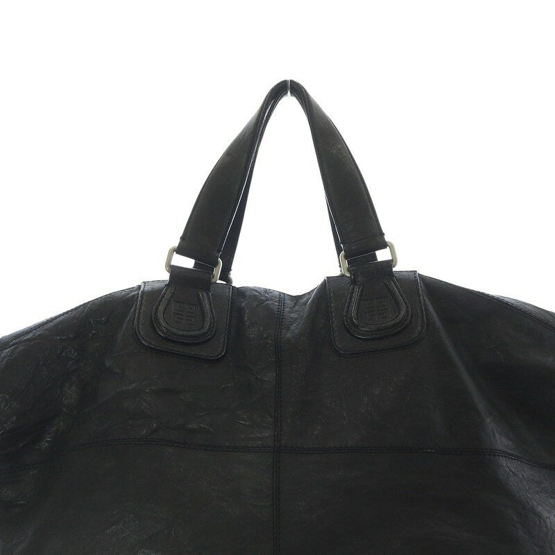 GIVENCHY Hand Bag Tote Purse Nightingale Leather Black Authentic