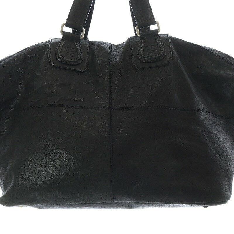 GIVENCHY Hand Bag Tote Purse Nightingale Leather Black Authentic