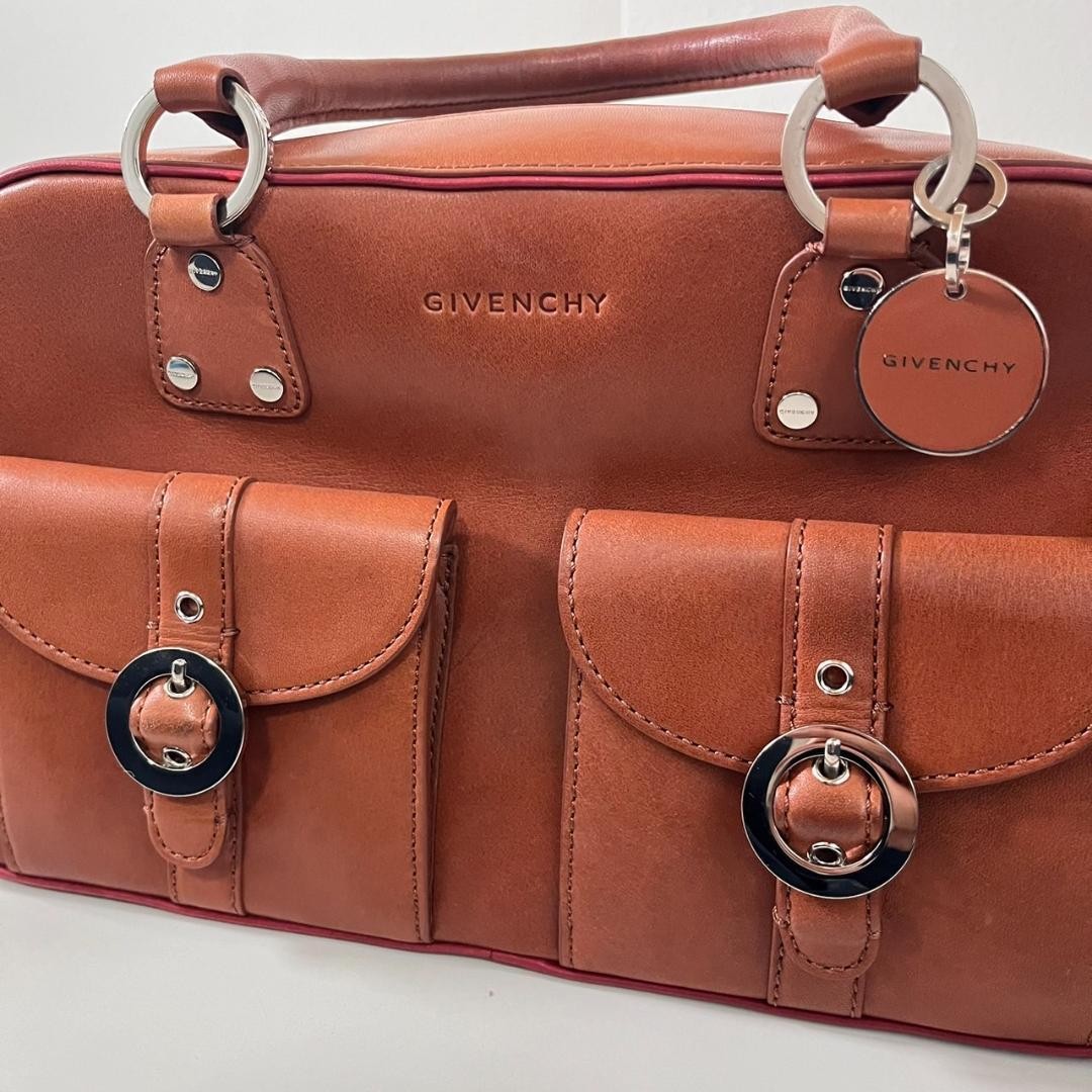 GIVENCHY Hand Bag Tote Purse Leather Brown Authentic