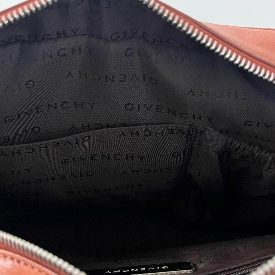 GIVENCHY Hand Bag Tote Purse Leather Brown Authentic