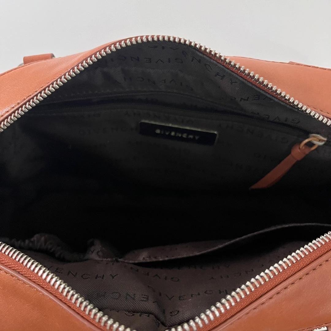GIVENCHY Hand Bag Tote Purse Leather Brown Authentic