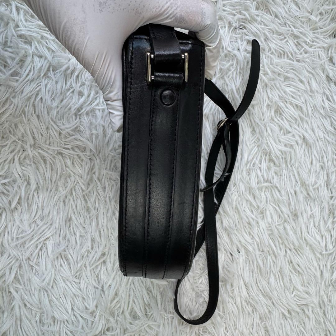 BURBERRY Shoulder Bag Purse Nova Check Leather Black Authentic