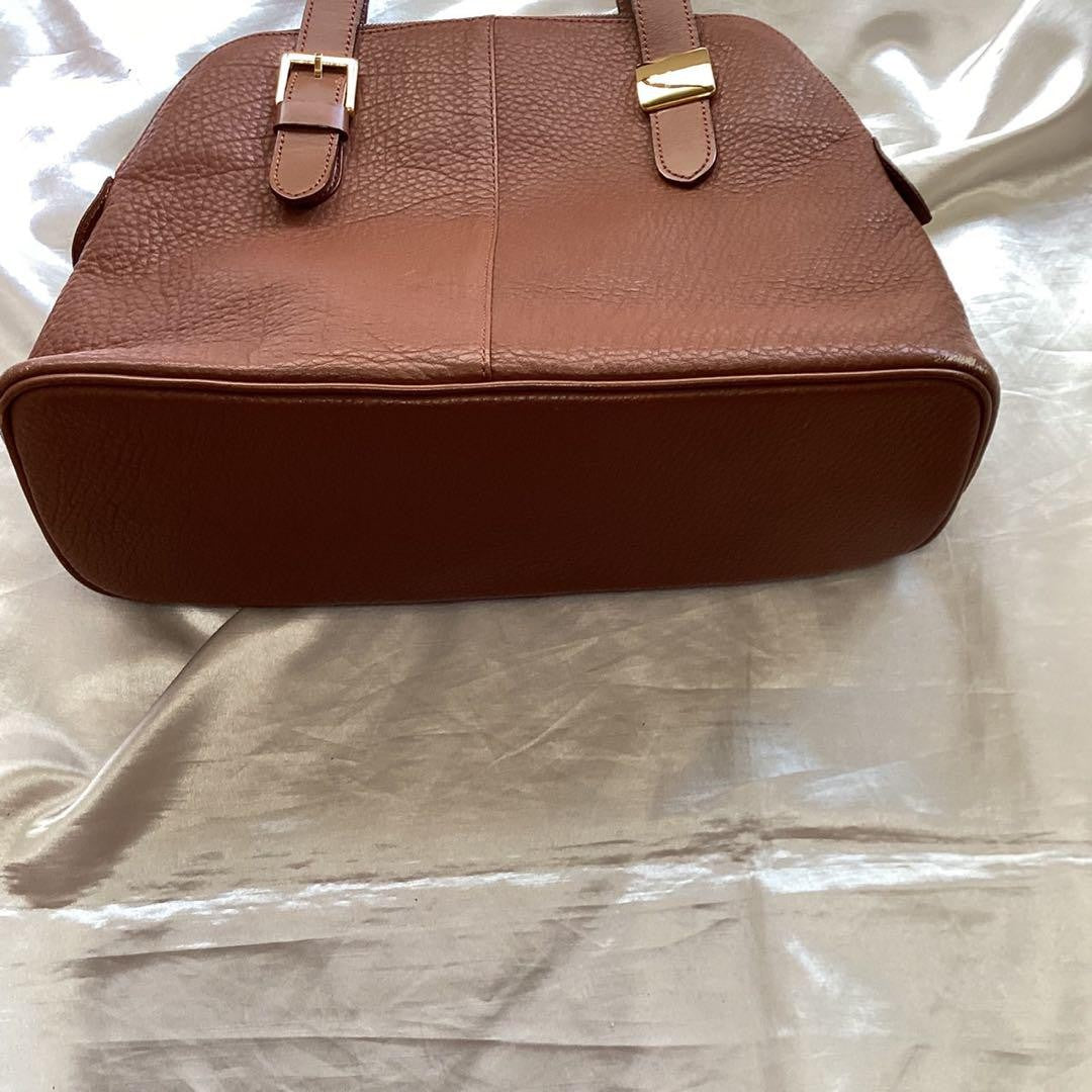 BURBERRY Hand Bag Tote Purse Nova Check Leather Brown Authentic