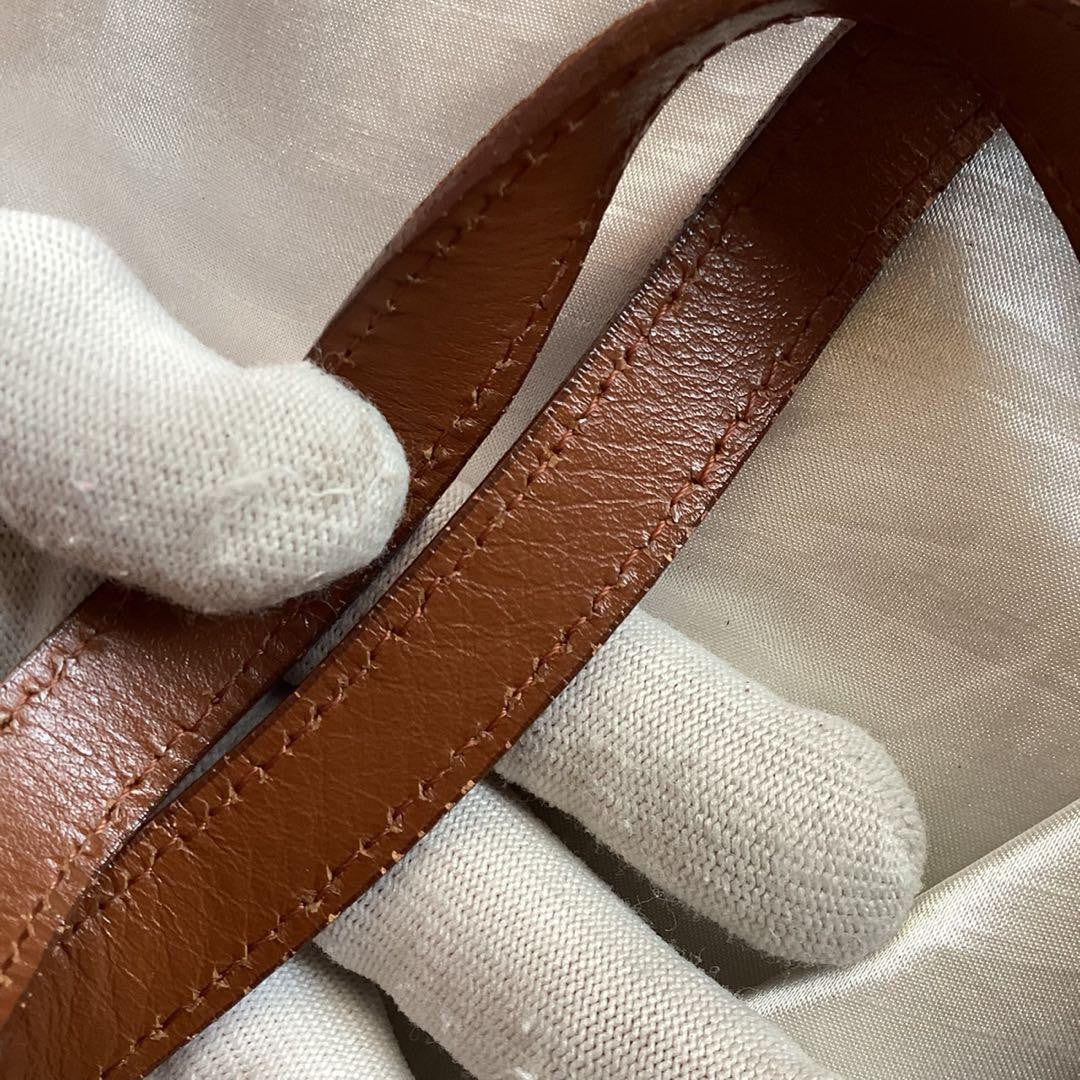 BURBERRY Hand Bag Tote Purse Nova Check Leather Brown Authentic