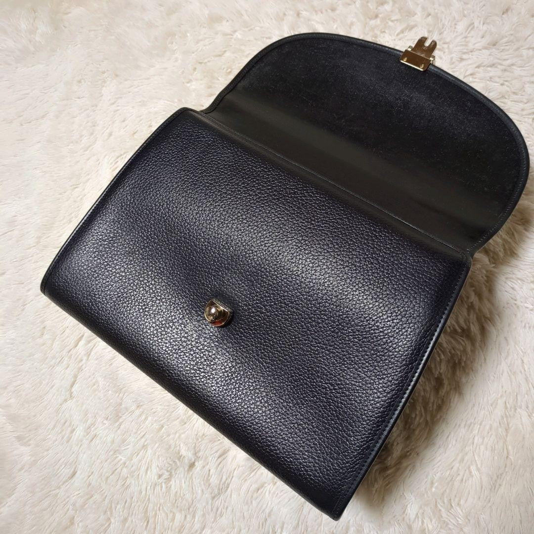 BURBERRY Hand Shoulder Bag Tote Purse 2way Nova Check Leather Black Authentic