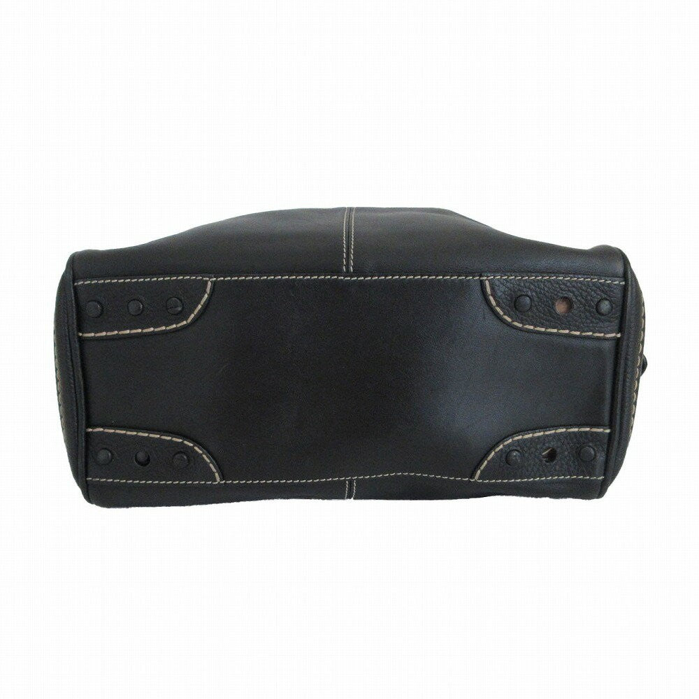 TOD'S Shoulder Bag Purse Leather Black Authentic