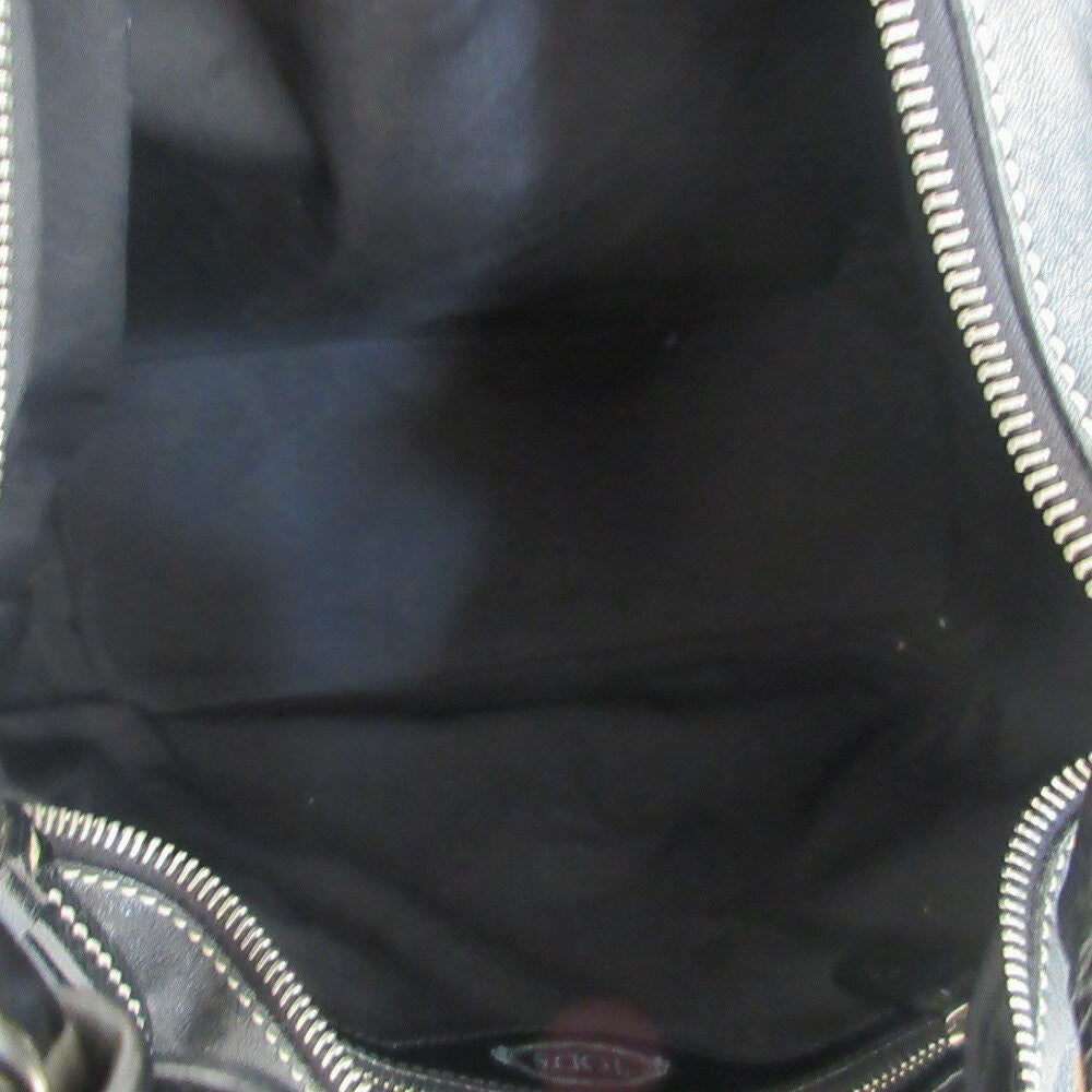 TOD'S Shoulder Bag Purse Leather Black Authentic
