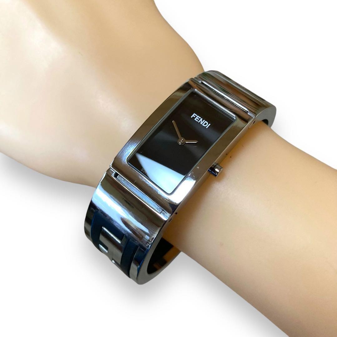 FENDI Quartz Watch Wristwatch Logo Silver Women's Authentic