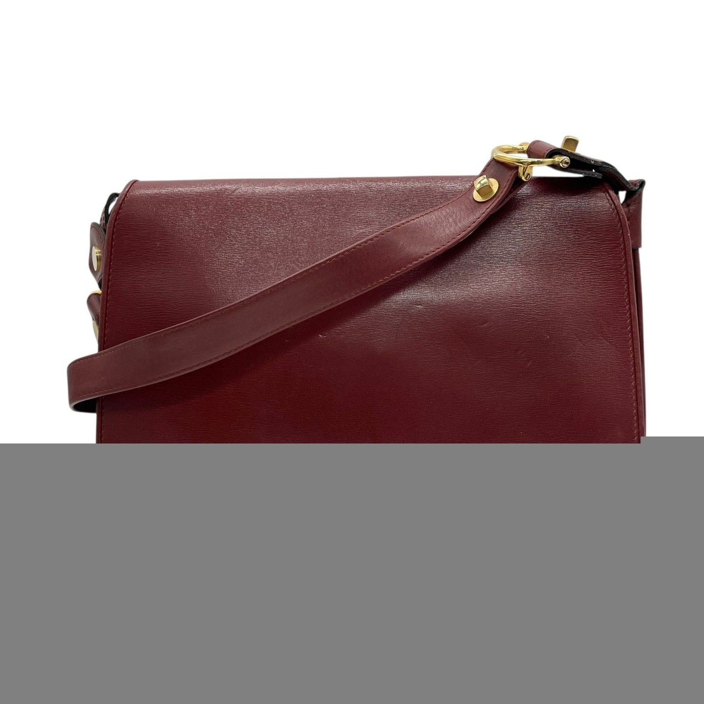 Cartier Shoulder Bag Purse Must Leather Bordeaux Authentic