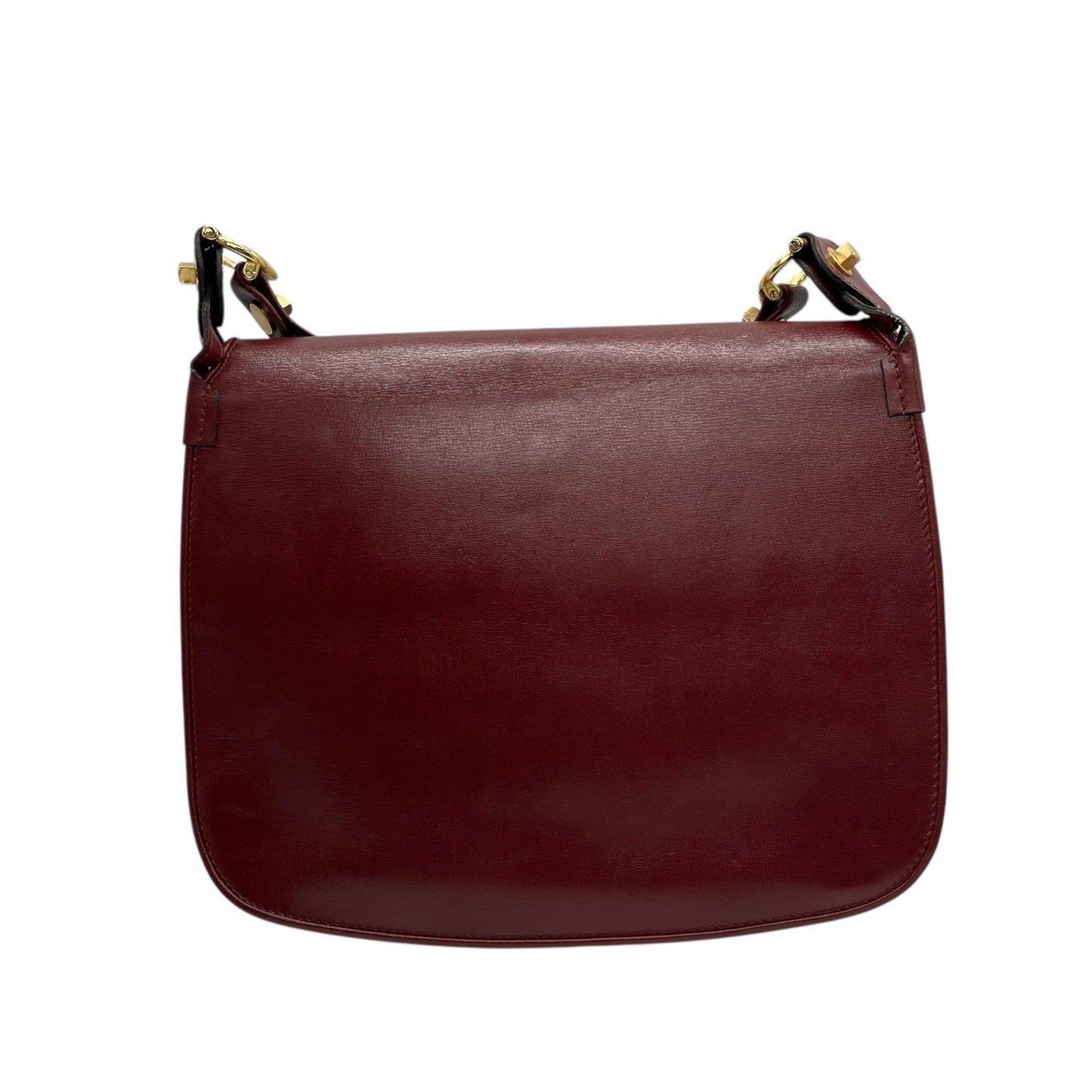 Cartier Shoulder Bag Purse Must Leather Bordeaux Authentic