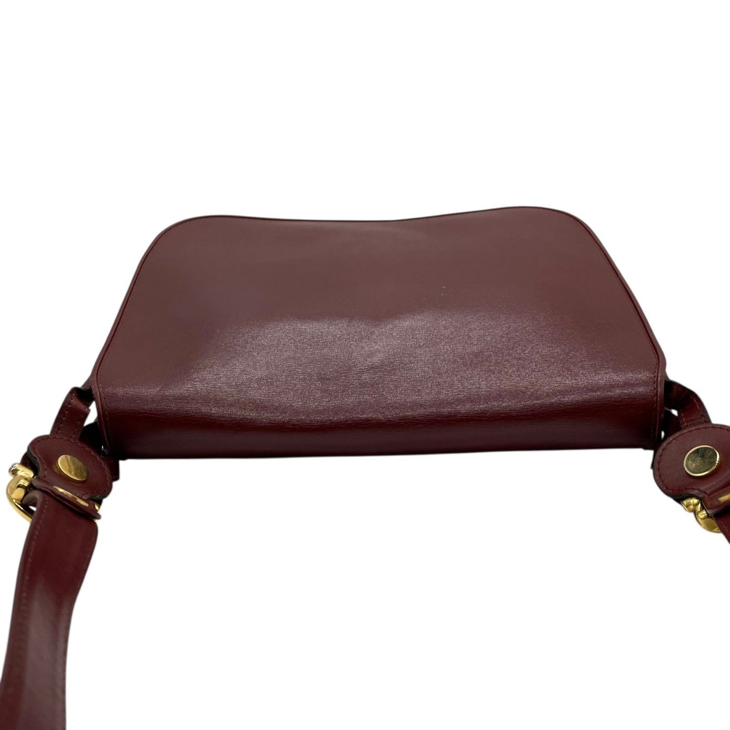 Cartier Shoulder Bag Purse Must Leather Bordeaux Authentic