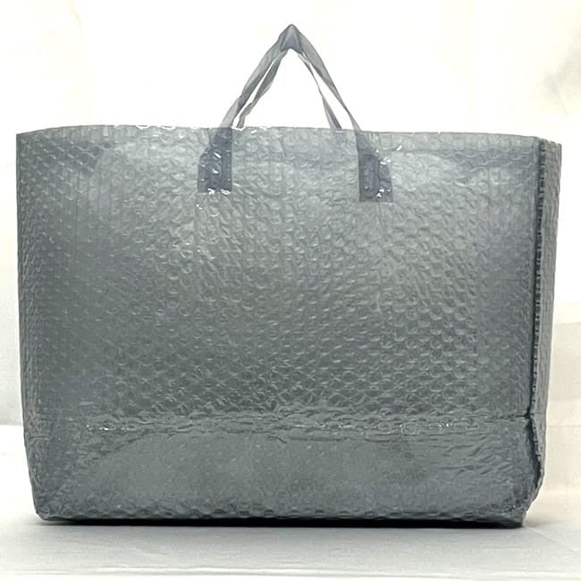 MIU MIU Hand Bag Tote Purse Logo Vinyl Gray Authentic