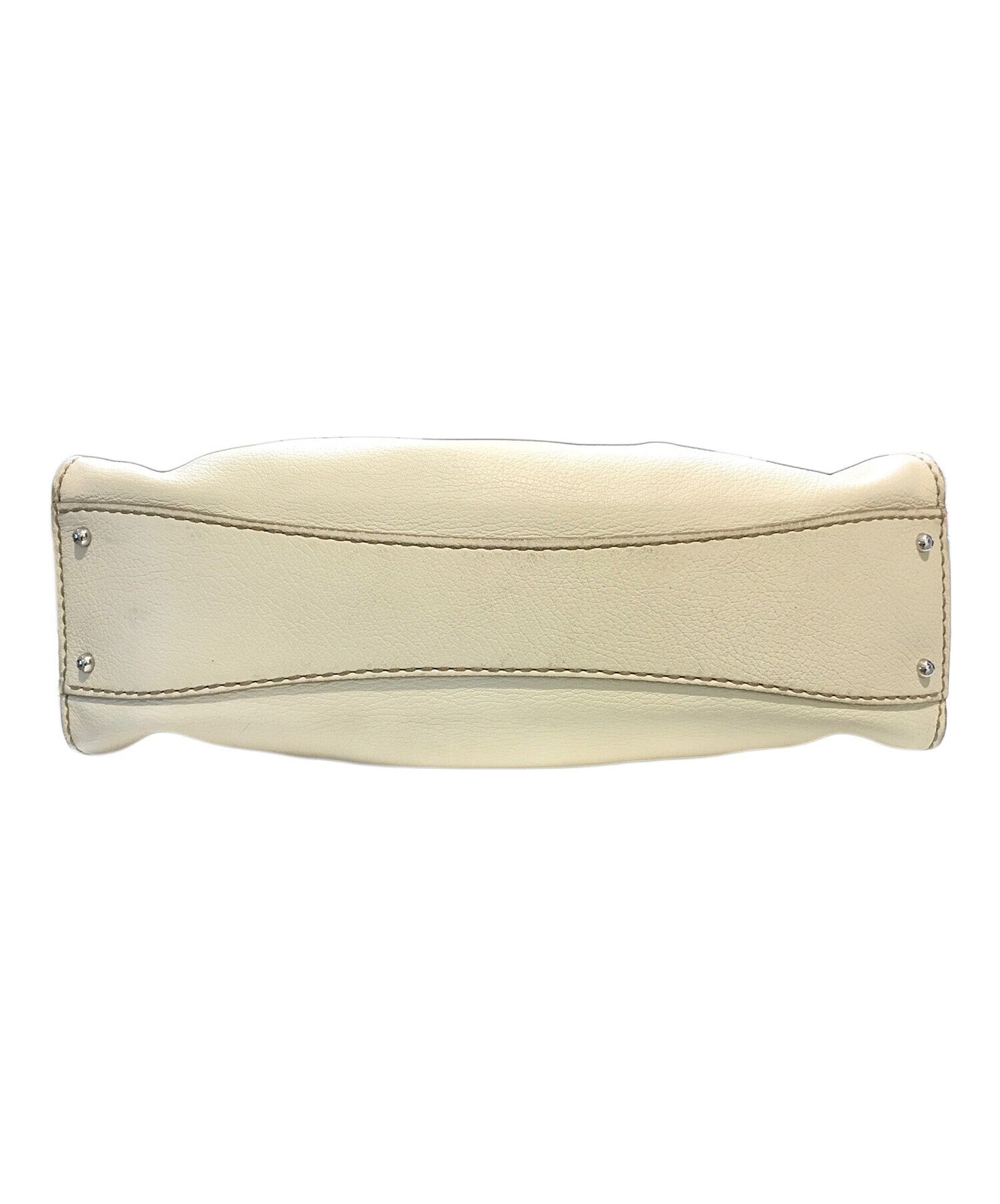 TOD'S Hand Bag Tote Purse Beige Authentic