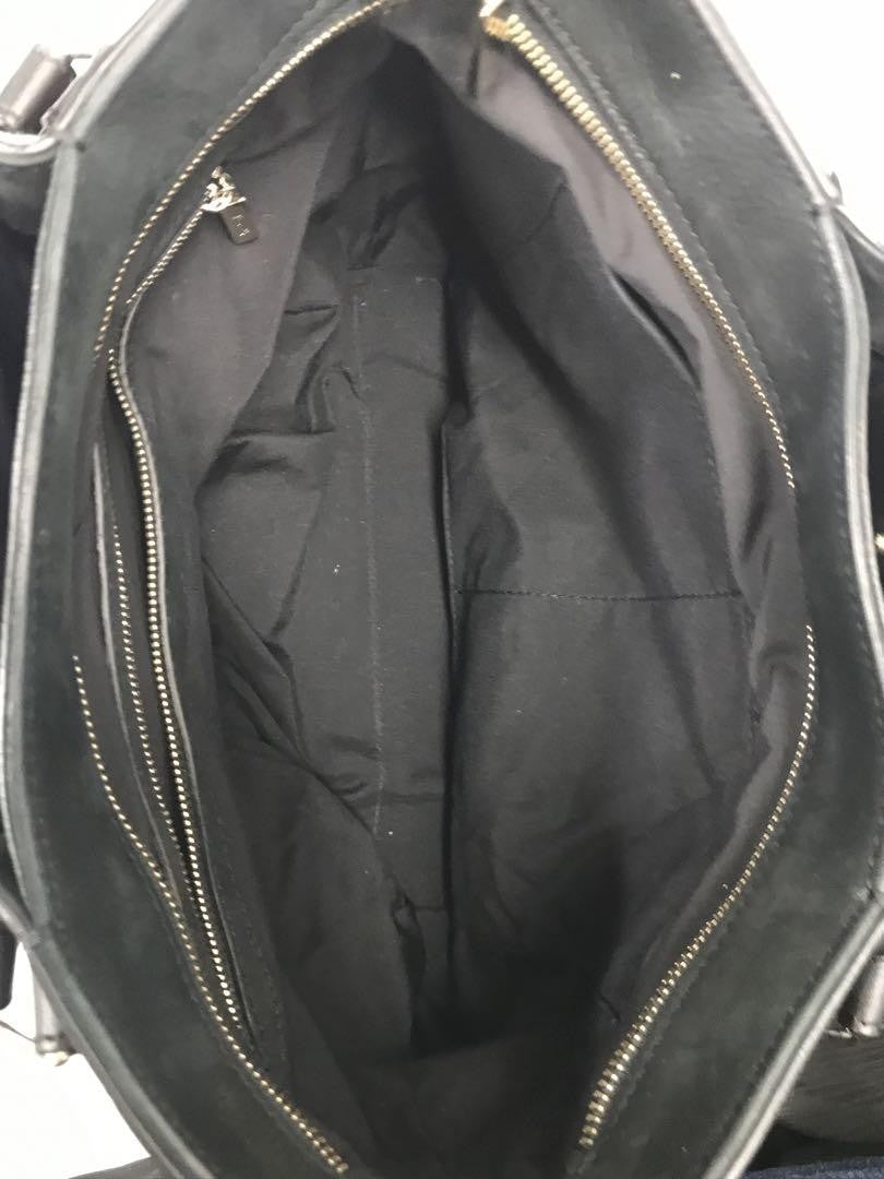 TOD'S Hand Bag Tote Purse Leather Black Authentic