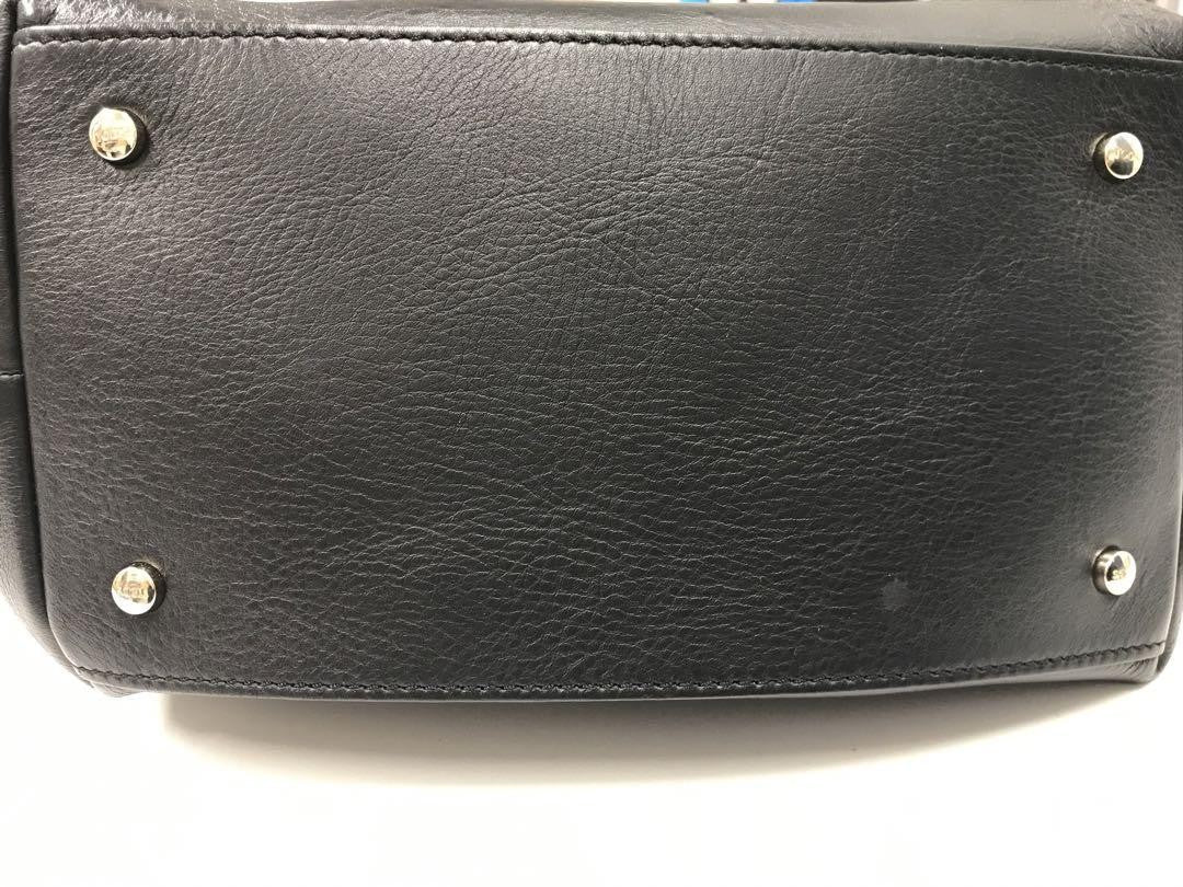 TOD'S Hand Bag Tote Purse Leather Black Authentic