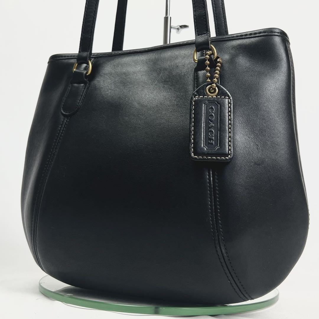 COACH Shoulder Bag Purse Leather Black Authentic