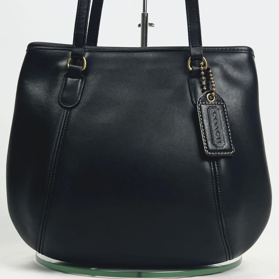 COACH Shoulder Bag Purse Leather Black Authentic