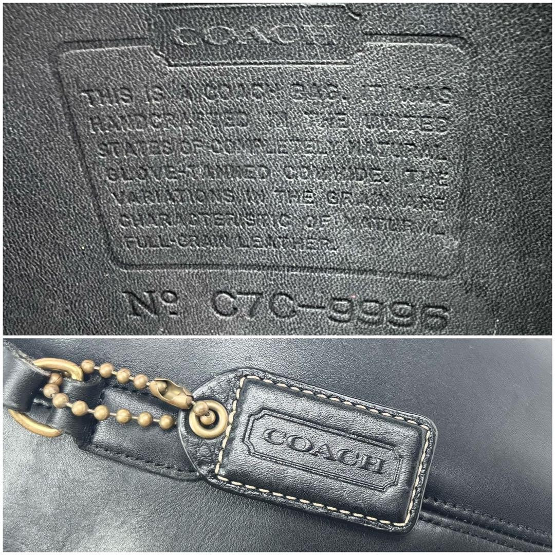 COACH Shoulder Bag Purse Leather Black Authentic